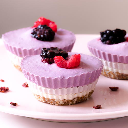 No-bake Tricolor Mini Cheesecakes