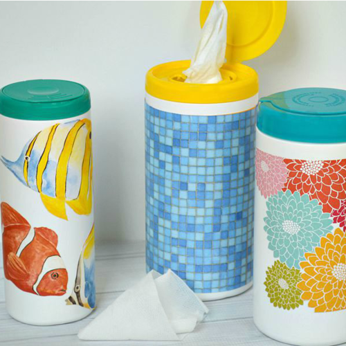Diy Decorated Clorox Wipes Container | CheapThriftyLiving.com