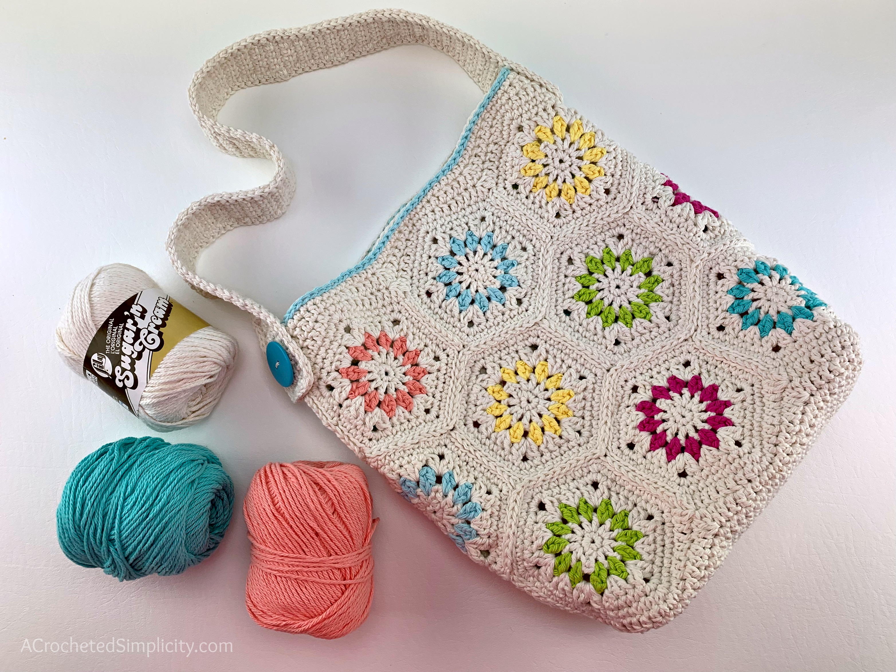 Simple Retro Hollow Crochet Bag, Large Capacity Shopping Bag