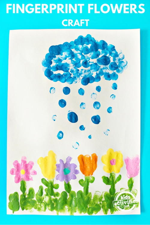 April Showers Bring May Flowers Fingerprint Craft