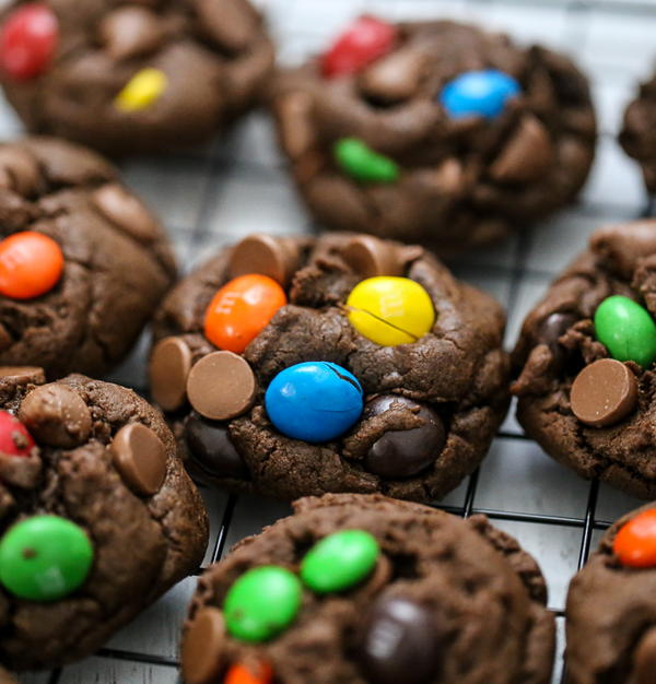 Thick & Chewy Chocolate M&m Cookies