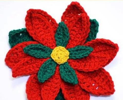 Crochet Poinsettia Flower Pattern
