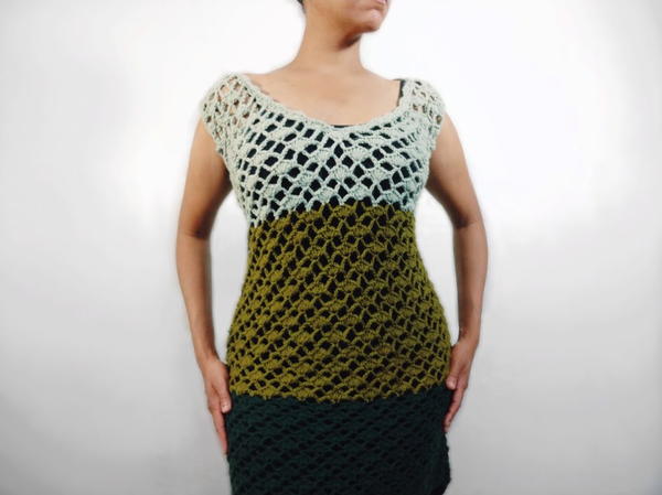 Snap Dragon Stitch Crochet Sweater Dress