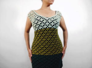 Snap Dragon Stitch Crochet Sweater Dress