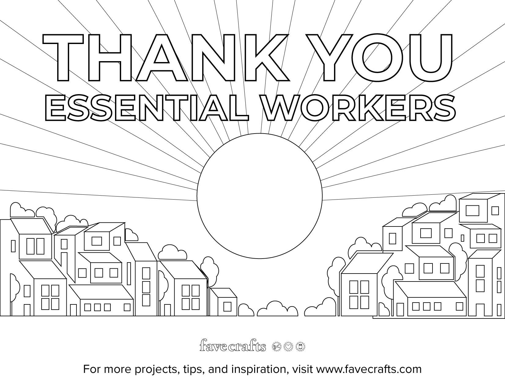 Thank You Essential Workers Sign   FaveCrafts.com