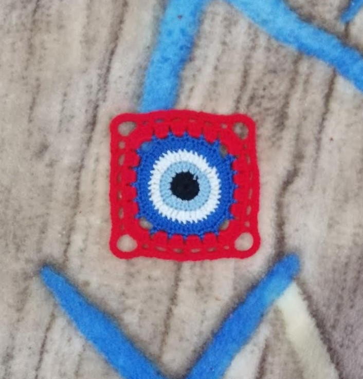 Crochet Evil Eye Square