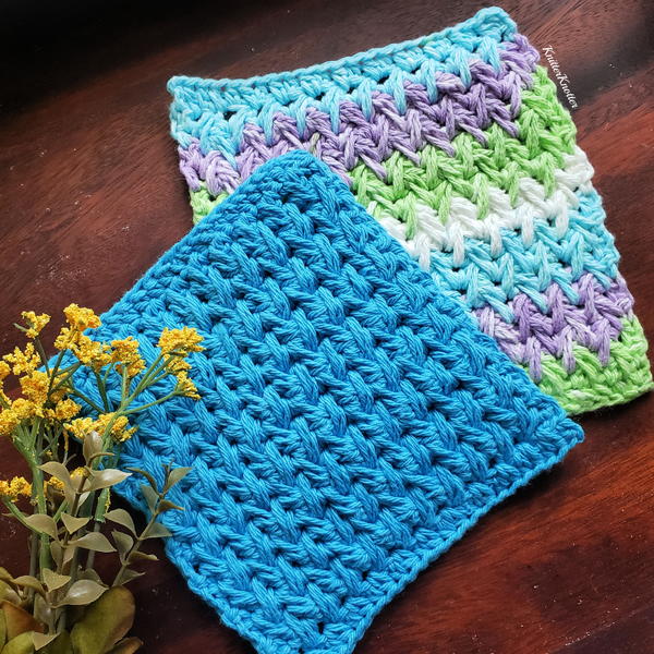 Feather Stitch Pankh Dishcloth