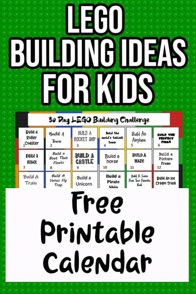 30 Day Lego Building Challenge Calendar Printable