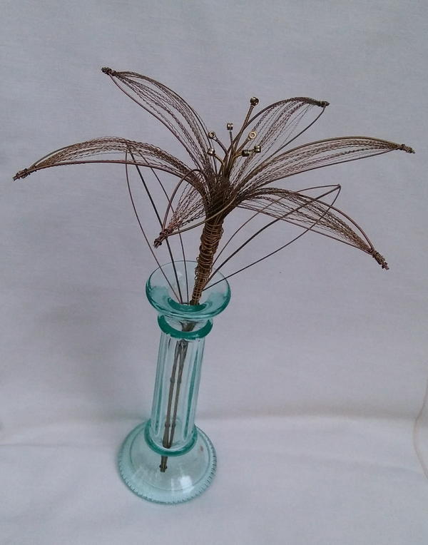 Upcycled Lily Sculpture Made From Used Guitar Strings