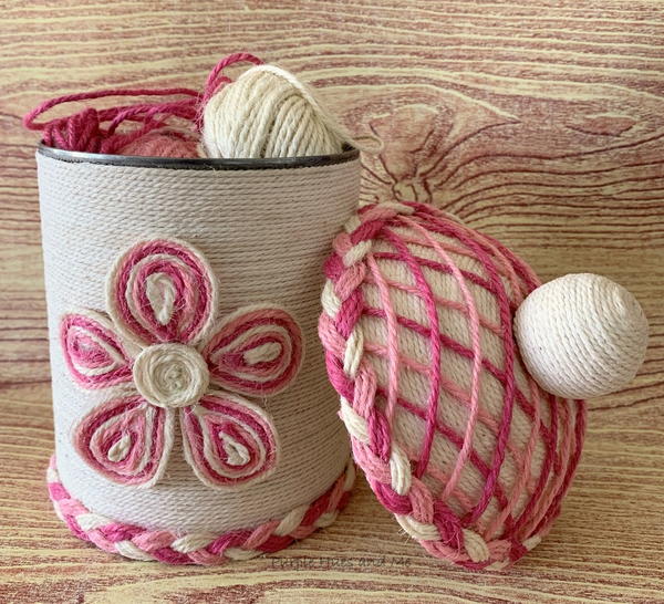 Twine Wrapped Tin Can And Top Diy