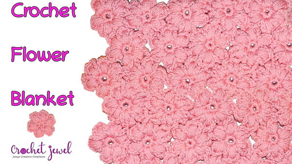 Puff Stitch Flower Blanket Aghan