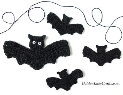 Crochet Halloween Bat Applique