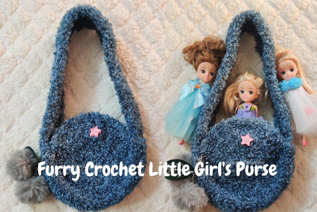 Furry Crochet Little Girl's Purse | AllFreeHolidayCrafts.com