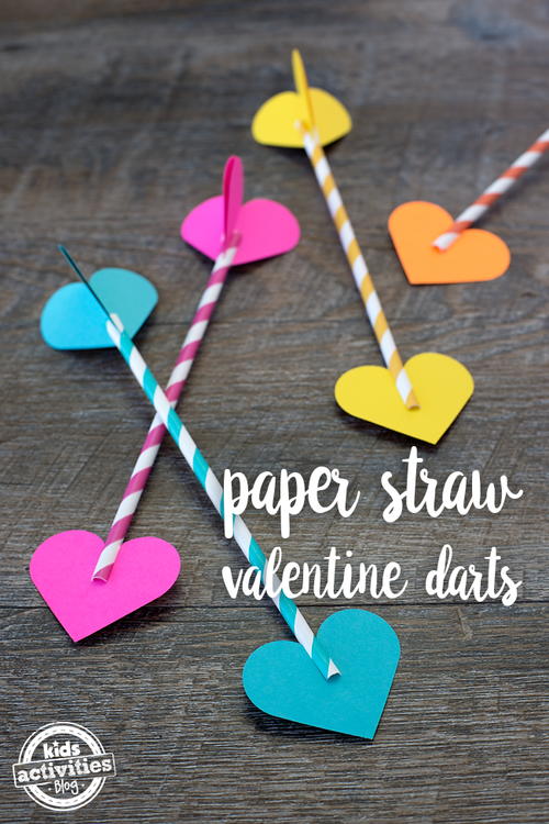 Paper Straw Valentine Darts