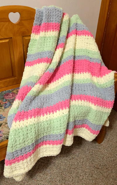 Crochet Cotton Candy Fluffy Blanket