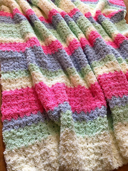 Crochet Cotton Candy Fluffy Blanket