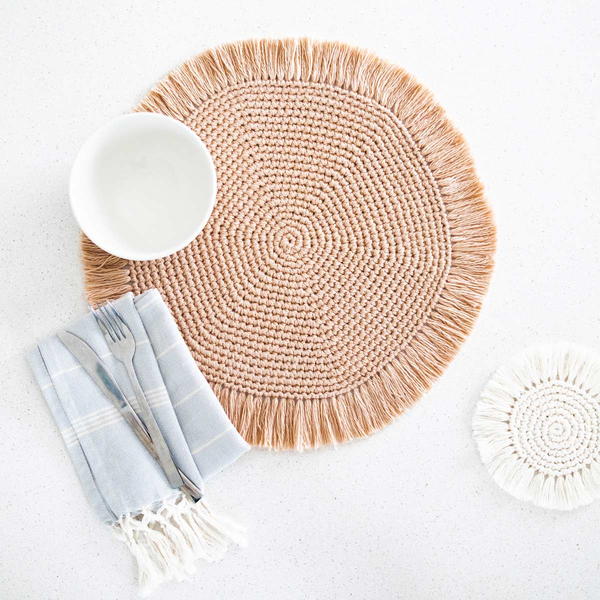 Easy Boho Fringe Placemats