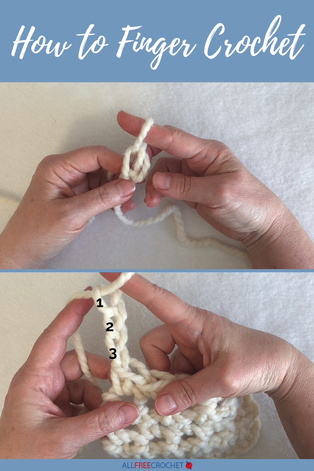 How to Finger Crochet (StepbyStep Photo Tutorial)