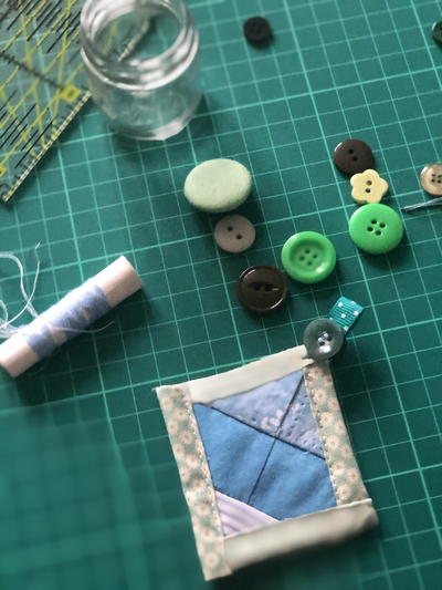 Mini Quilt-as-you-go Keychain