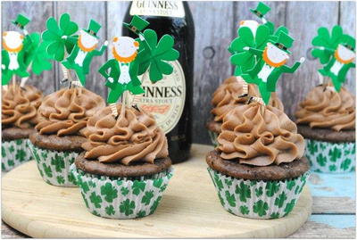 Guinness Cupcakes With Sweet Cream Chocolate Frosting