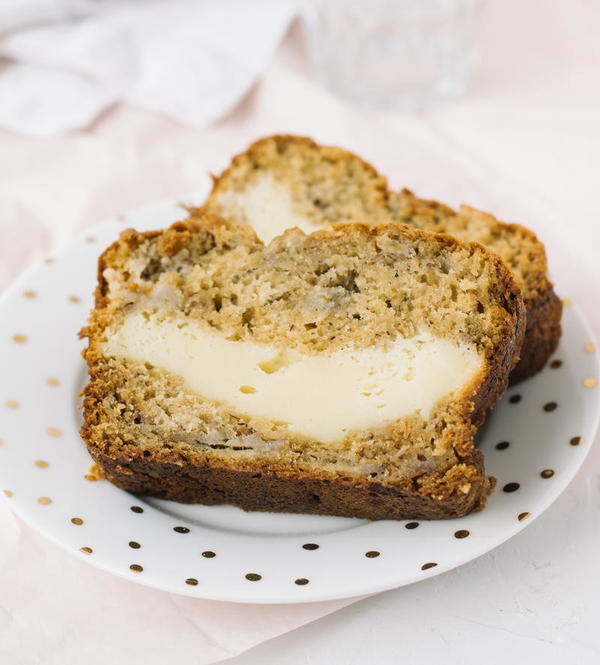 Decadent Cream Cheese Banana Bread