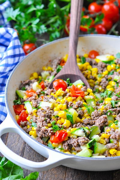 Ground Beef With Summer Vegetables