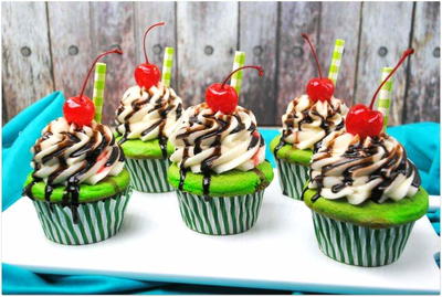 Shamrock Shake Cupcakes