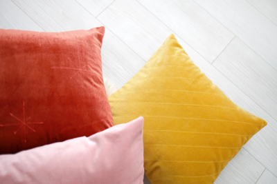 DIY Cozy Quilted Velvet Pillows