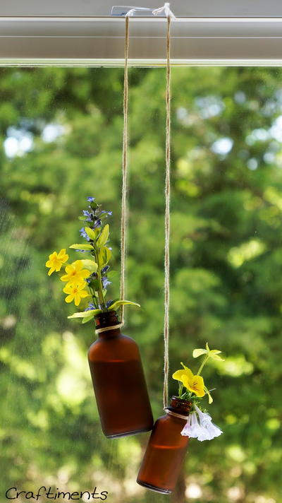 Hanging Recycled Bottle Vases