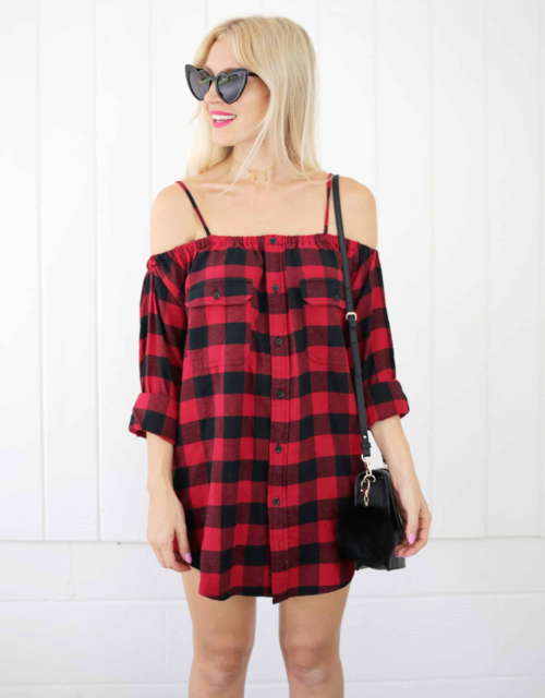 DIY Flannel Shirt Dress