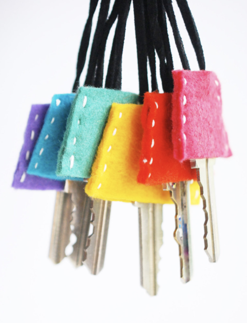 Rainbow Felt Key Cover