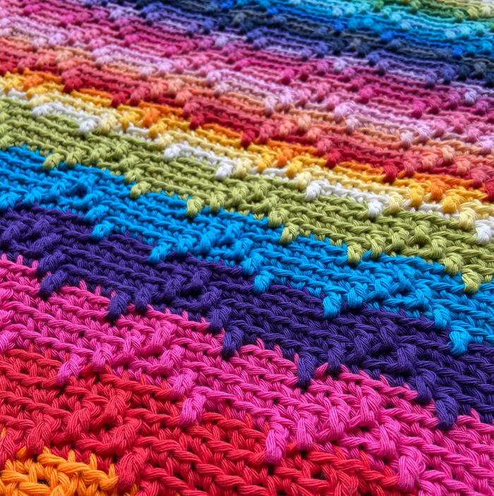 Rainbow Splash Blanket | AllFreeCrochet.com