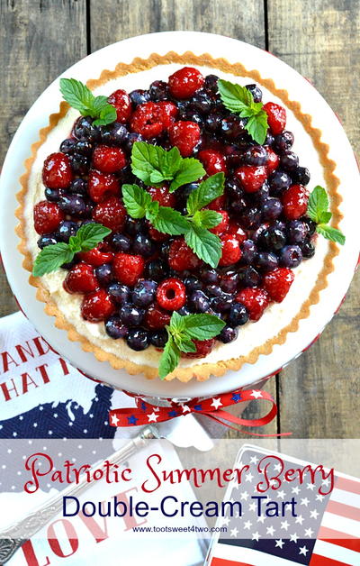 Patriotic Summer Berry Double-cream Tart