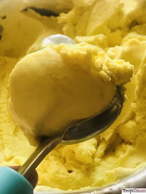 Pineapple Ice Cream In Ice Cream Maker