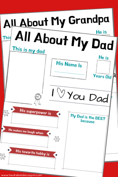 Free All About My Dad And All About My Grandpa Printables For Kids