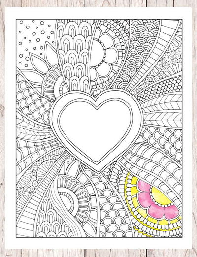 Fun Heart Coloring Page