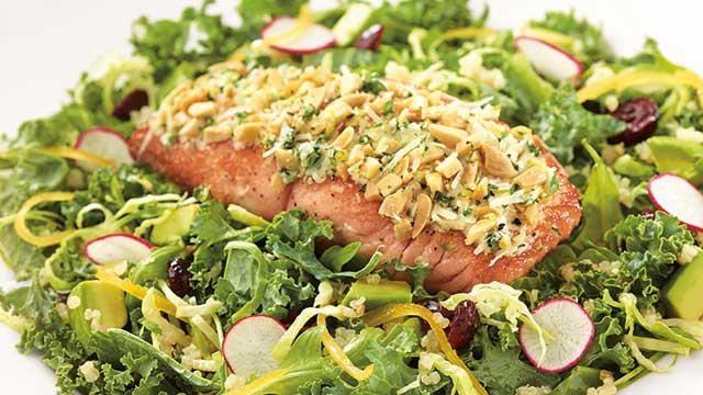 Almond-Crusted Salmon Salad