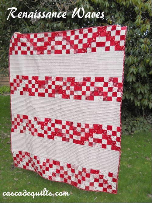 Red Renaissance Waves Quilt