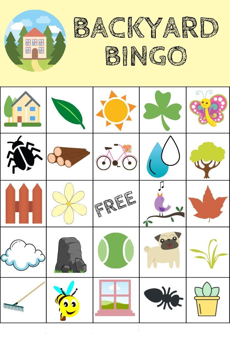 Free Printable Backyard Bingo Game | AllFreeKidsCrafts.com for Free Printable Bingo For Kids