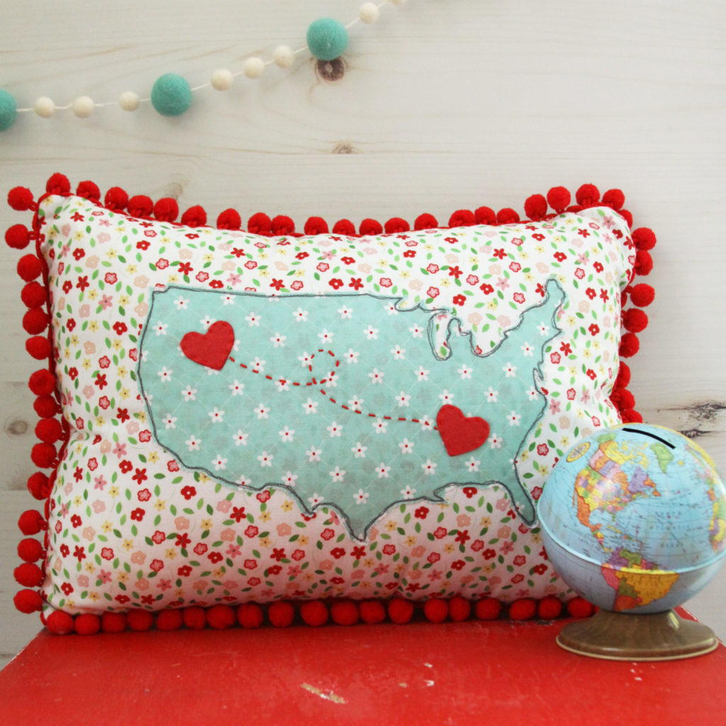 DIY Pillow with USA Map