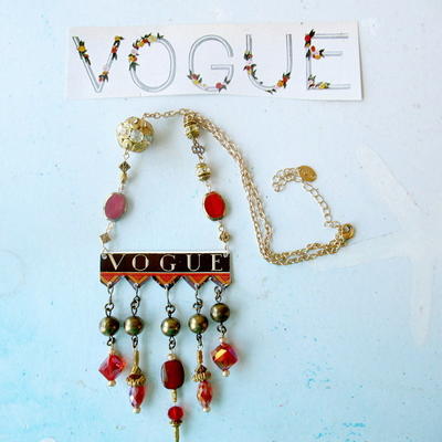Repurposed Vogue Magazine Necklace