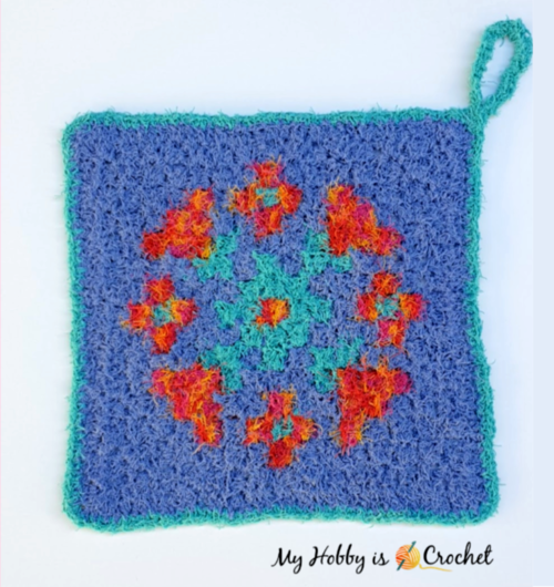 Mandala Flowers Scrubby/ Potholder