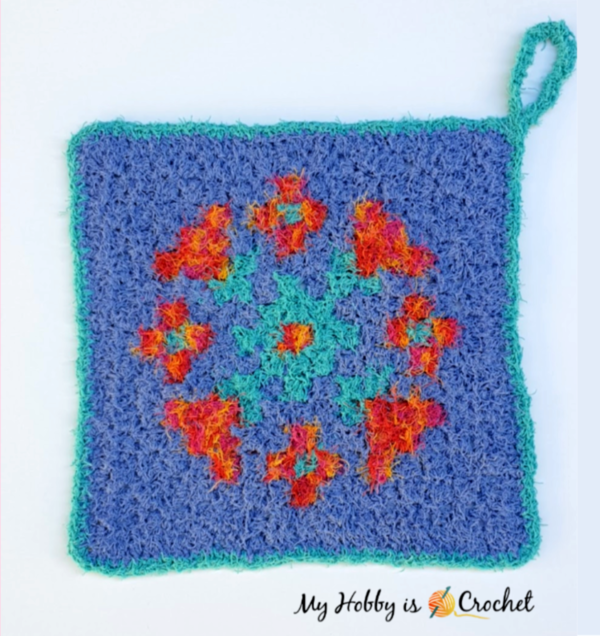  Mandala Flowers Scrubby/ Potholder