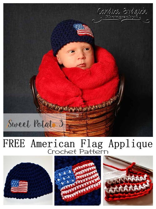 Free American Flag Applique