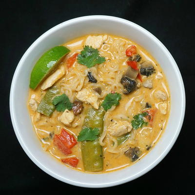 Instant Pot Red Curry Chicken Ramen Soup