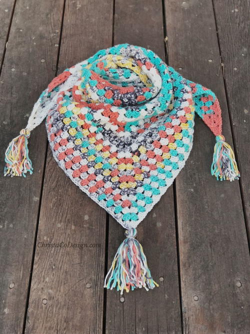 Crochet Triangle Scarf 