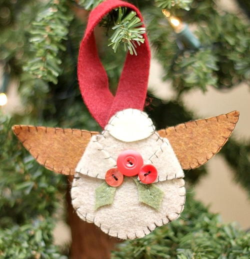 Adorable Felt Angel Homemade Ornaments