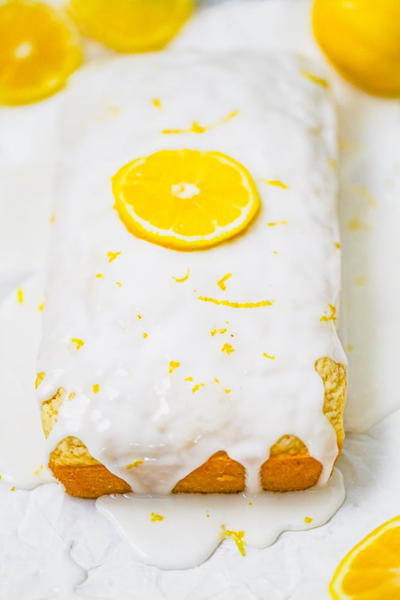Vegan Lemon Iced Lemon Pound Cake