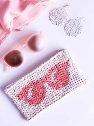 Tapestry Crochet Sunglasses Case