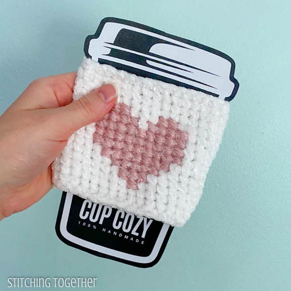 Here’s My Heart Crochet Coffee Sleeve